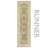 Kendra 45L Green and Cream Runner Traditional Rug - Pendle Village Furniture